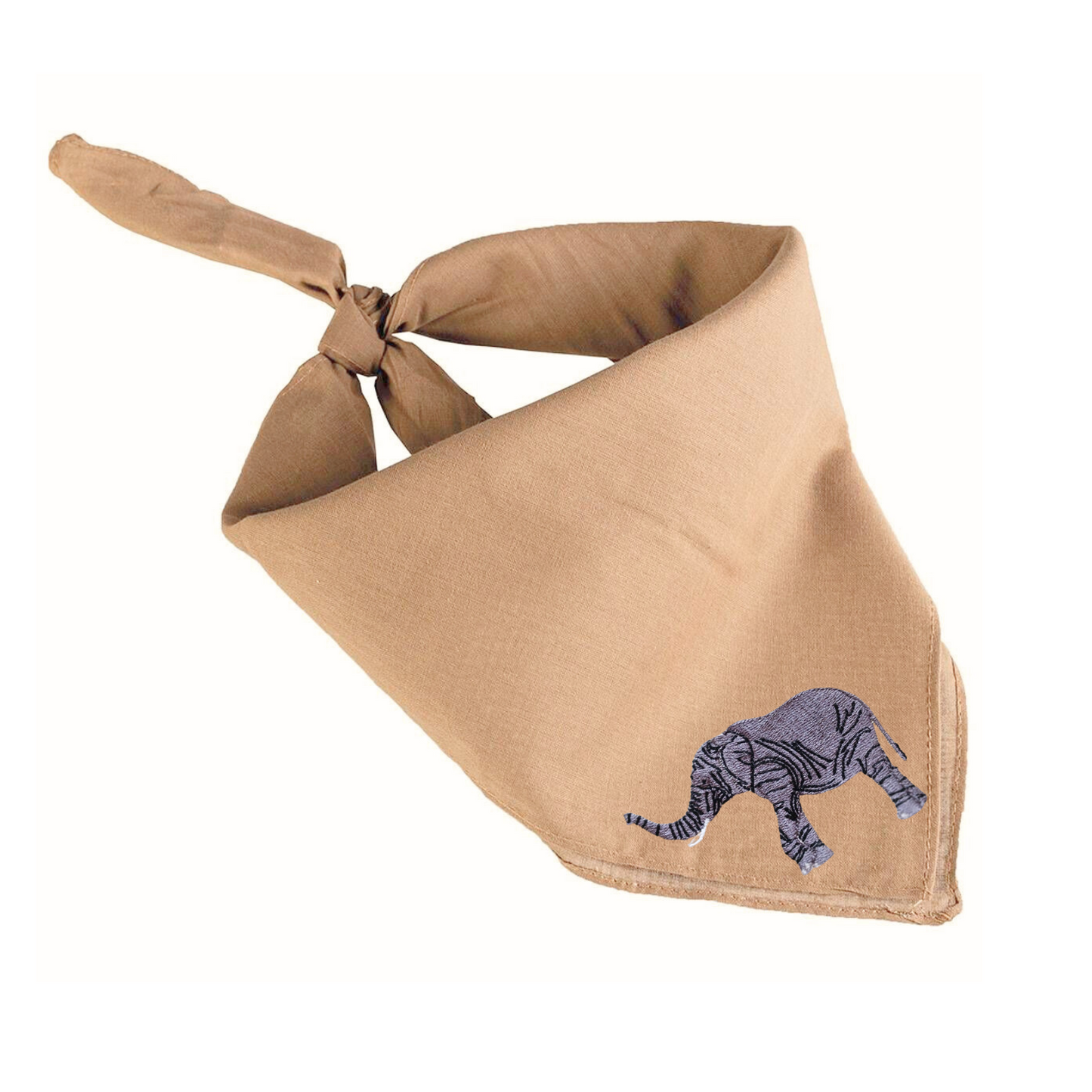 Brown Safari Bandana - Animal Embroidery