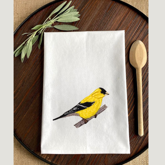 Napkins with Goldfinch Embroidery