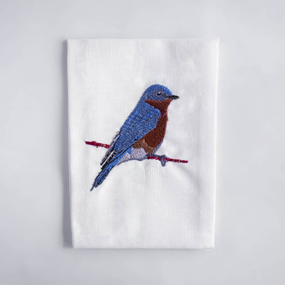 Napkins with Bluebird Embroidery