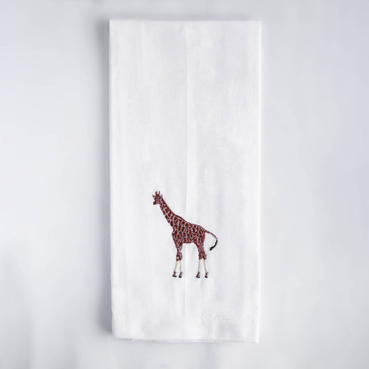 Tea Towels with Giraffe Embroidery