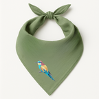 Green Safari Bandana - Bird Embroidery