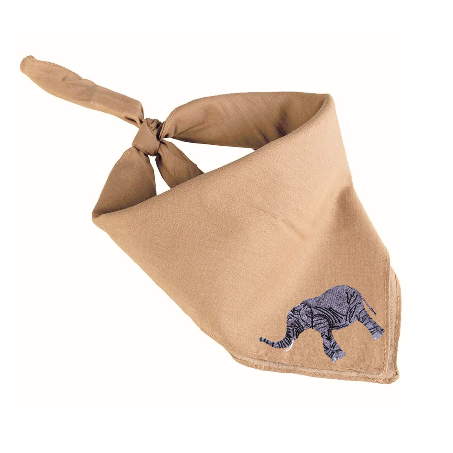 Brown Safari Bandana - Animal Embroidery