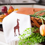Kitchen Towels with Giraffe Embroidery