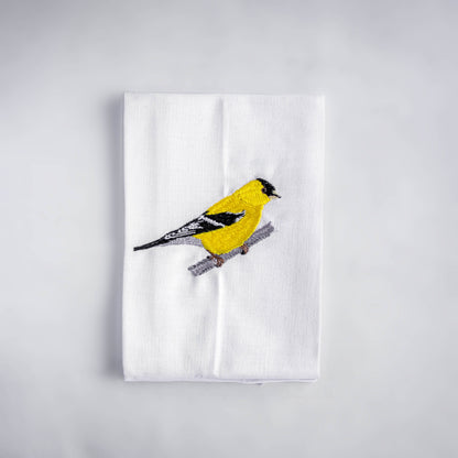 Napkins with Goldfinch Embroidery