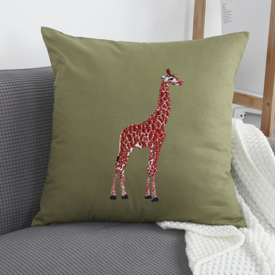 Cushion Covers- Giraffe Embroidery