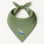 Green Safari Bandana - Bird Embroidery