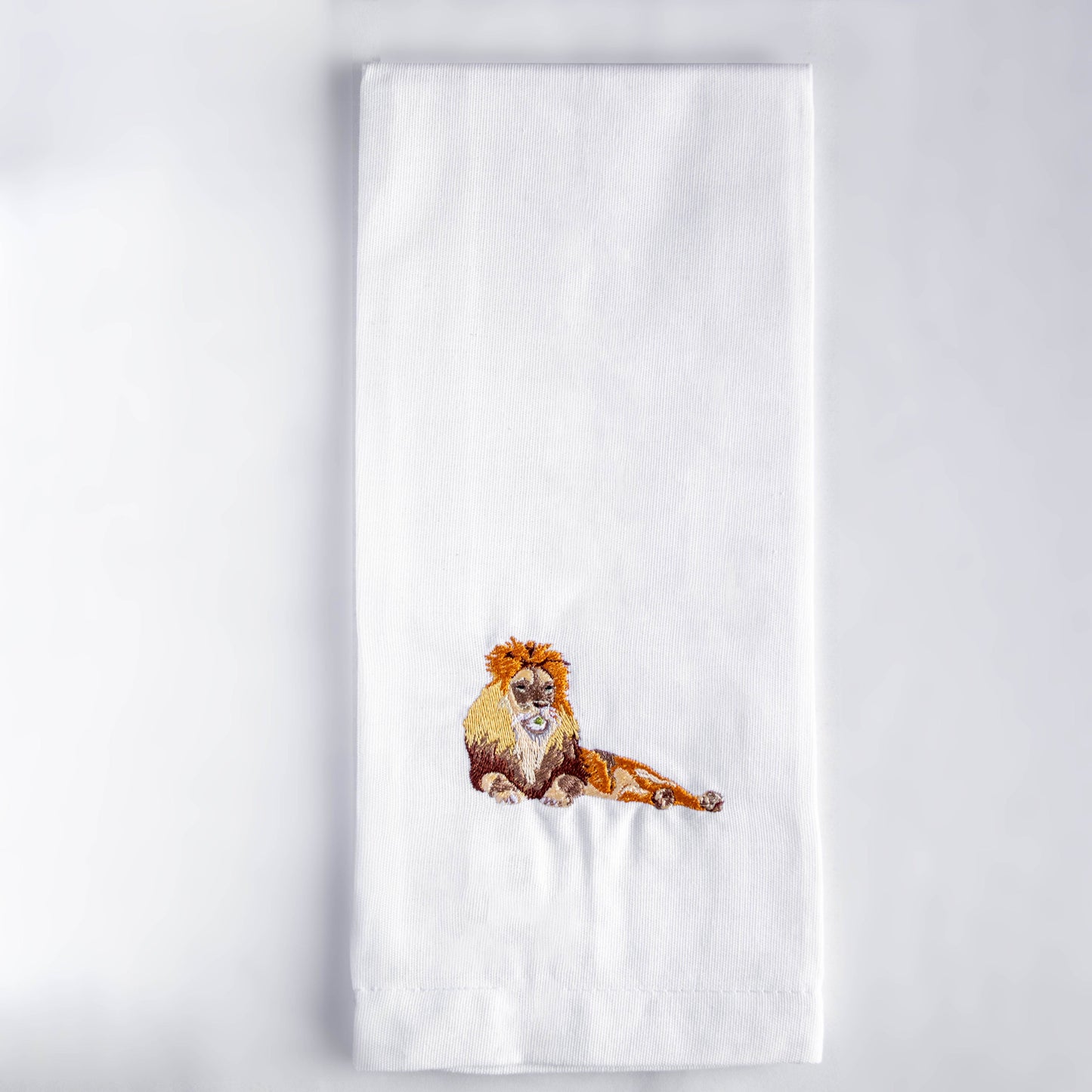 Tea Towels with Lion Embroidery