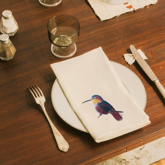 Napkins with Humming Bird Embroidery