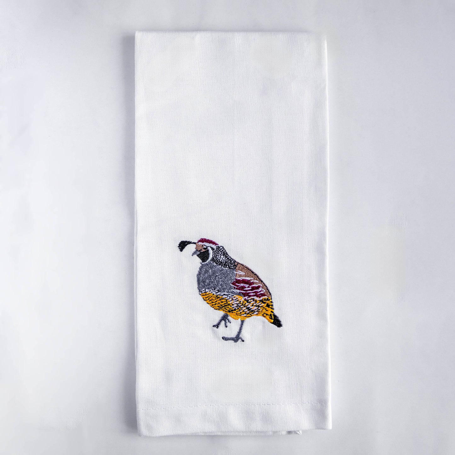 Tea Towels with Quail Embroidery