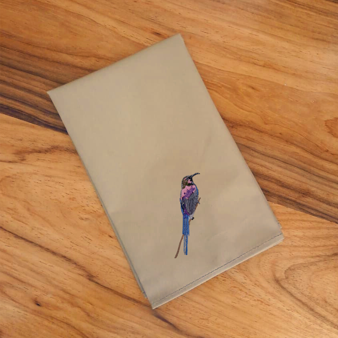 Napkins with Purple Sunbird Embroidery