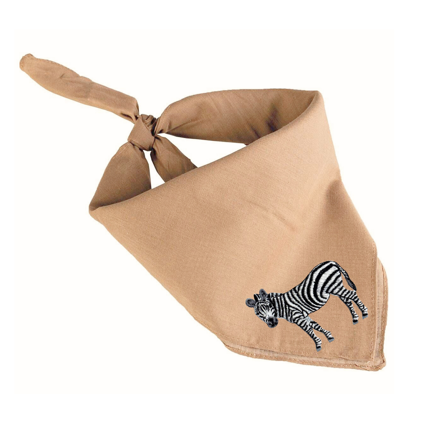 Brown Safari Bandana - Animal Embroidery