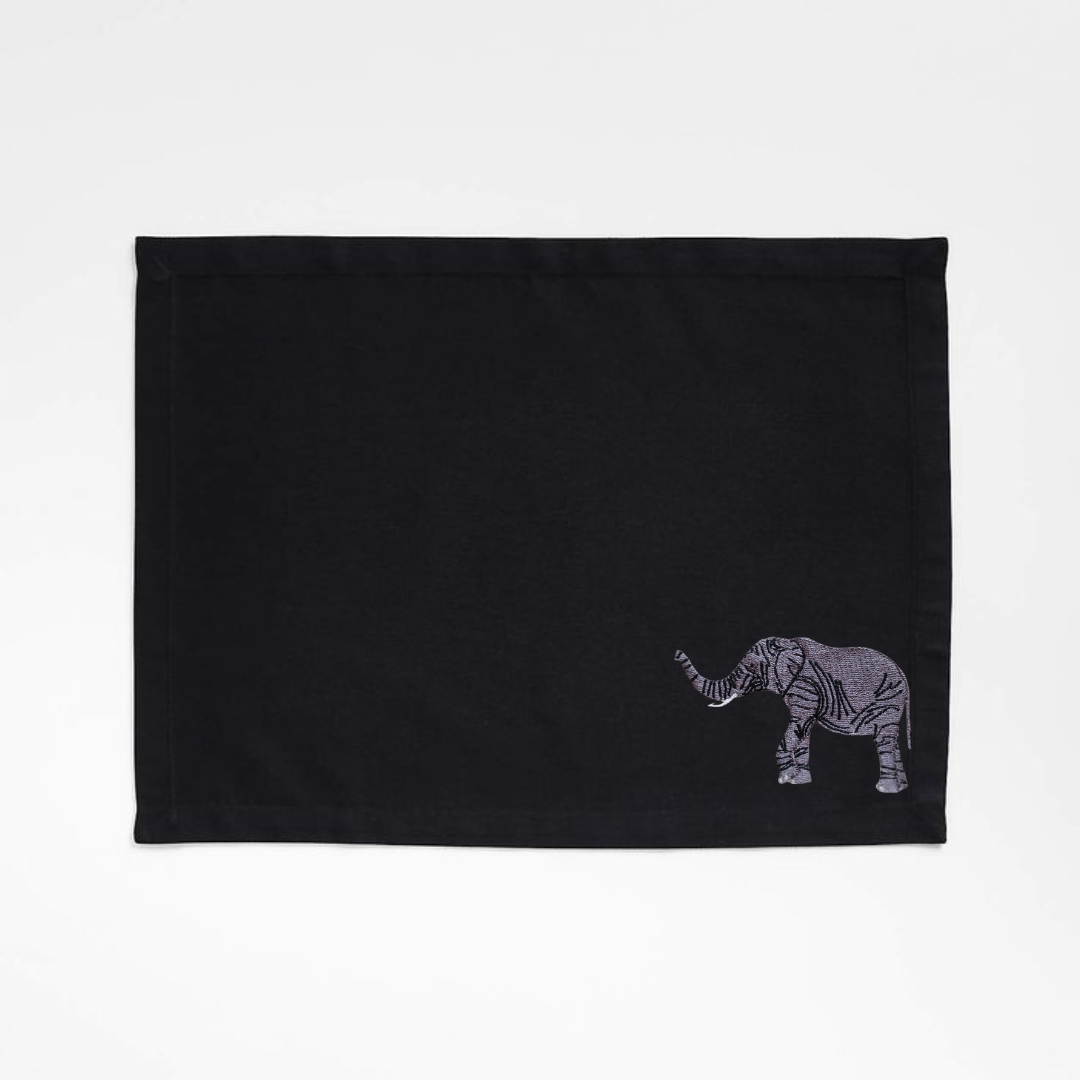 Table Mats - Elephant Embroidery