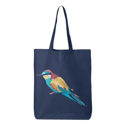 Canvas Tote - Bee Eater by ILISAH in mustard, made from 100% cotton canvas, perfect for everyday use and errands.