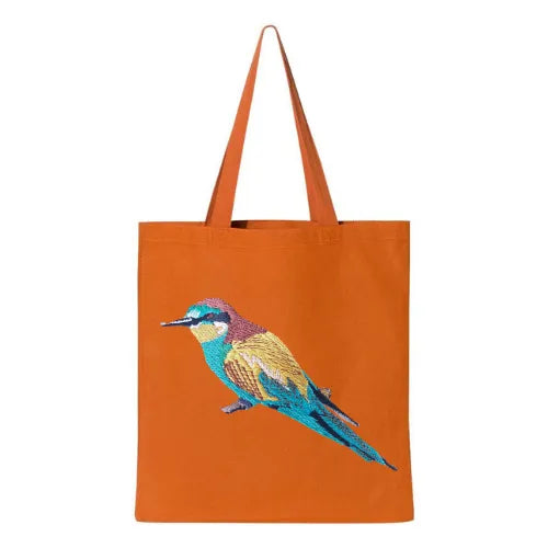 Canvas Tote - Bee Eater by ILISAH in mustard, made from 100% cotton canvas, perfect for everyday use and errands.