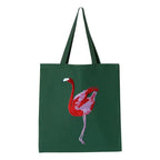 Canvas Tote in Flamingo by ILISAH, featuring a vibrant pink flamingo design on durable 100% cotton canvas, perfect for eve...