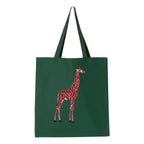 Canvas Tote - Giraffe by ILISAH in black, made from 100% cotton. Ideal for everyday use, perfect for errands and work.