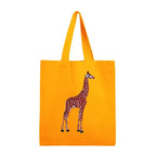 Canvas Tote - Giraffe by ILISAH in black, made from 100% cotton. Ideal for everyday use, perfect for errands and work.