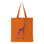 Canvas Tote - Giraffe by ILISAH in black, made from 100% cotton. Ideal for everyday use, perfect for errands and work.