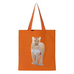 Canvas Tote - Lion by ILISAH in Pine Green, 100% cotton, perfect for everyday use, errands, and casual outings.