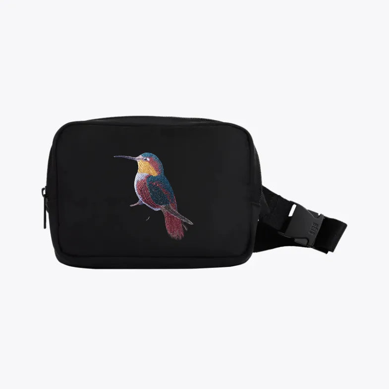 Everyday Belt Bag - Humming Bird by Ilisah in green, a lightweight fanny pack perfect for adventures, market strolls, and ...