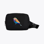 Everyday Belt Bag in Lilac Breasted Roller by Ilisah, a lightweight fanny pack perfect for adventures, featuring a vibrant...