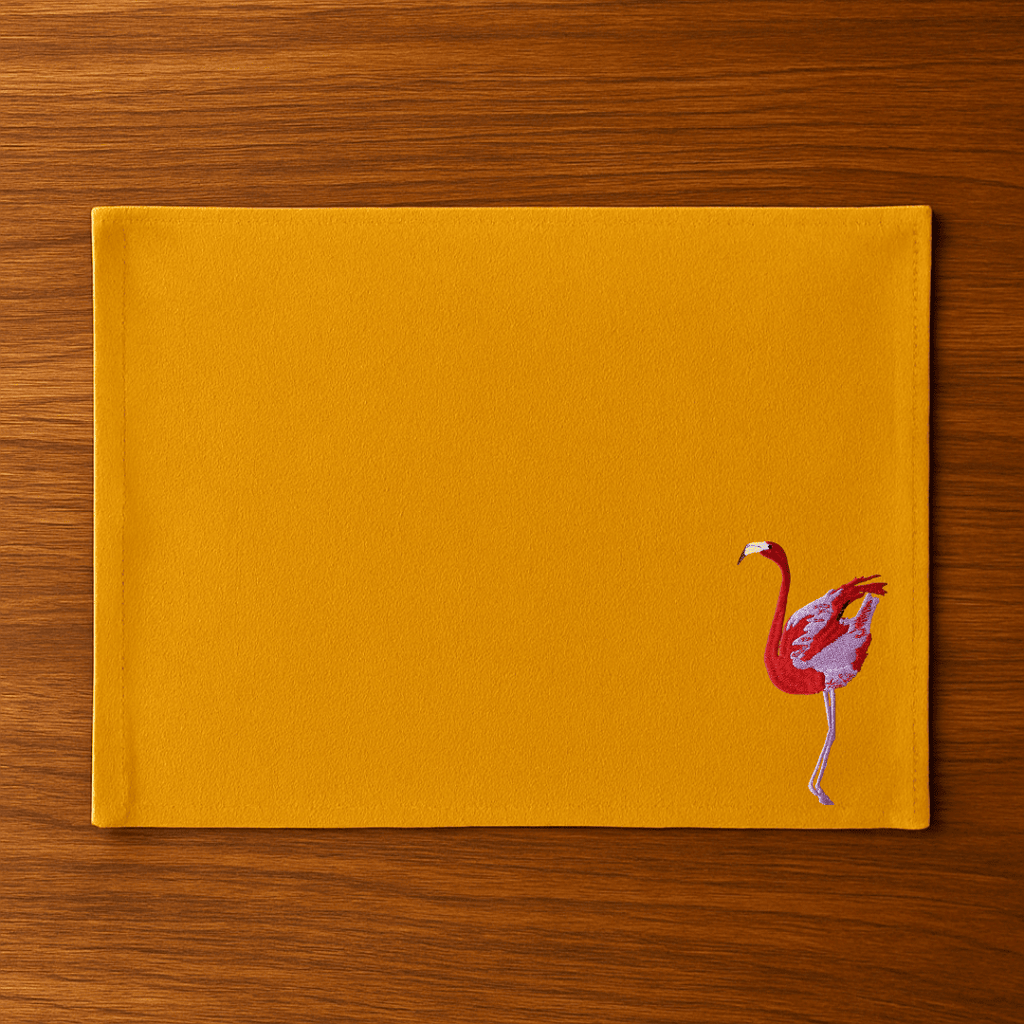 Table Mats -Flamingo Bird Embroidery