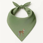 Green Safari Bandana by ILISAH featuring animal embroidery; available in Rhino, Elephant, and Giraffe variants, perfect fo...