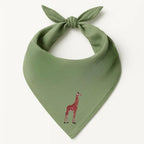 Green Safari Bandana by ILISAH featuring animal embroidery; available in Rhino, Elephant, and Giraffe variants, perfect fo...