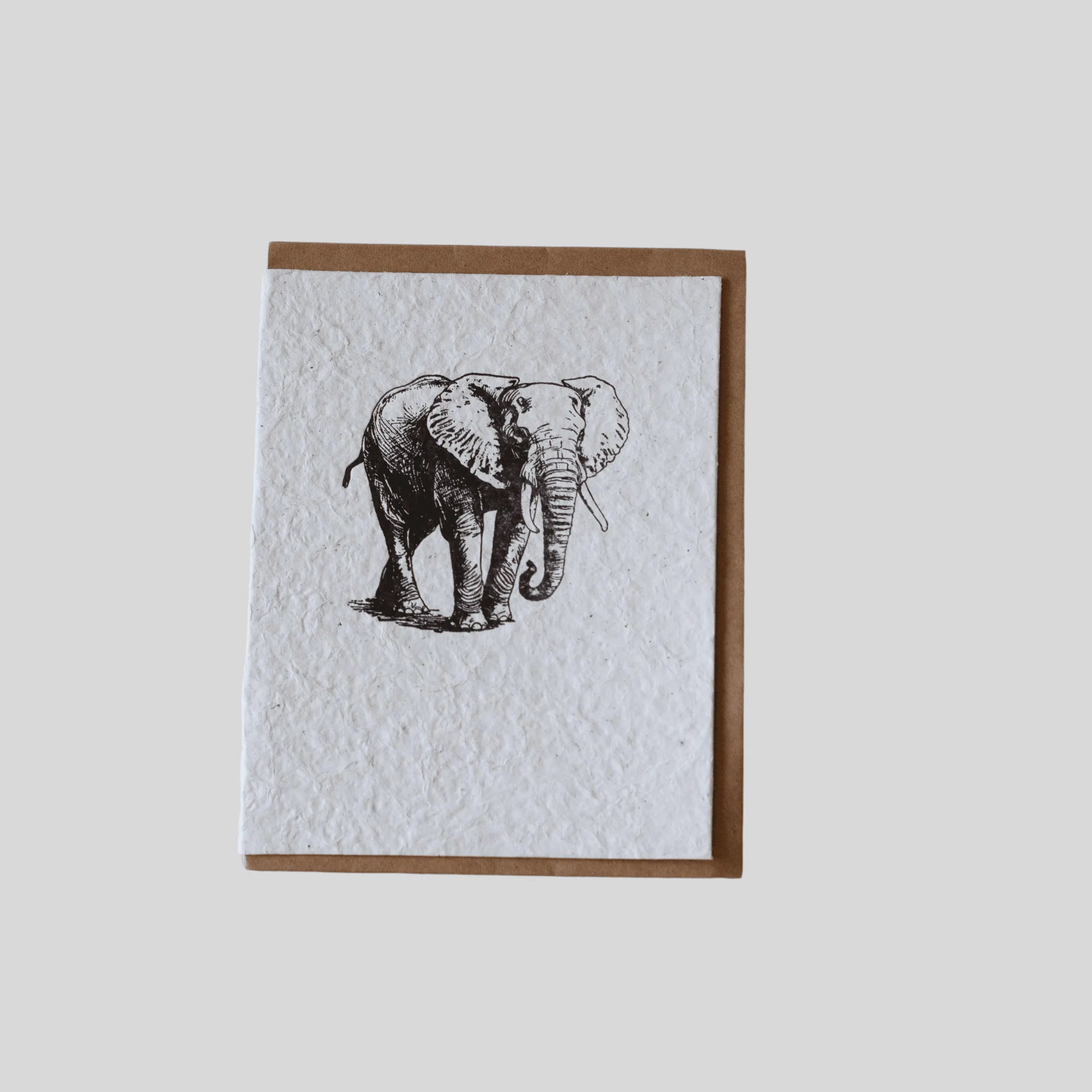Handmade eco-friendly ILISAH elephant greeting card, unique design from recycled water hyacinth, perfect for gifting and h...