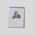 Handmade eco-friendly leopard greeting card by ILISAH, featuring unique recycled water hyacinth paper, perfect for gifting.