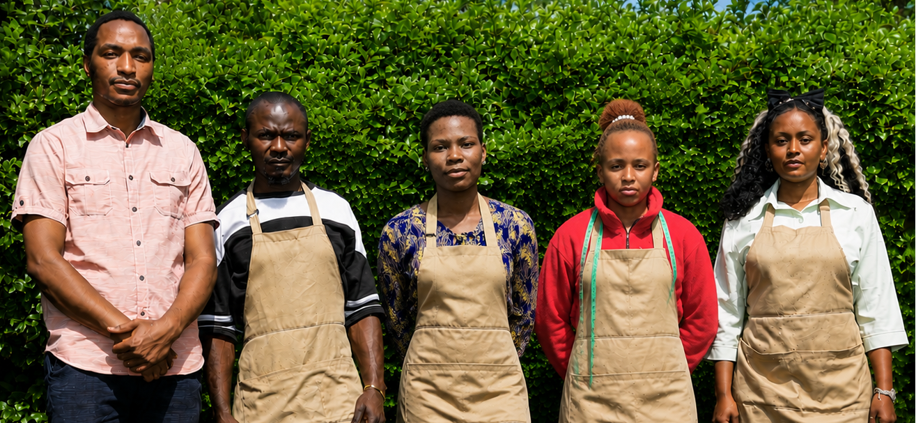 Skilled production team at the ILISAH workshop in Kenya.