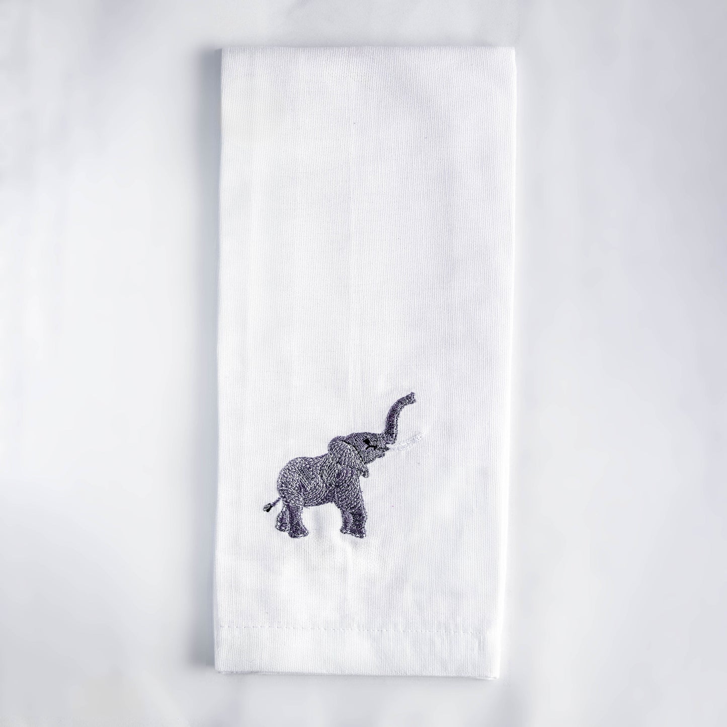 Tea Towels with Baby Elephant Embroidery