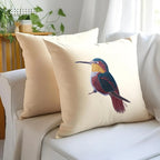 Humming Bird Embroidery cushion covers by ILISAH in green, perfect for adding charm to your couch or bed.