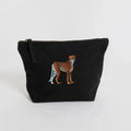 Handmade ILISAH Cheetah canvas make up pouch in black, perfect for organizing daily essentials or travel items.