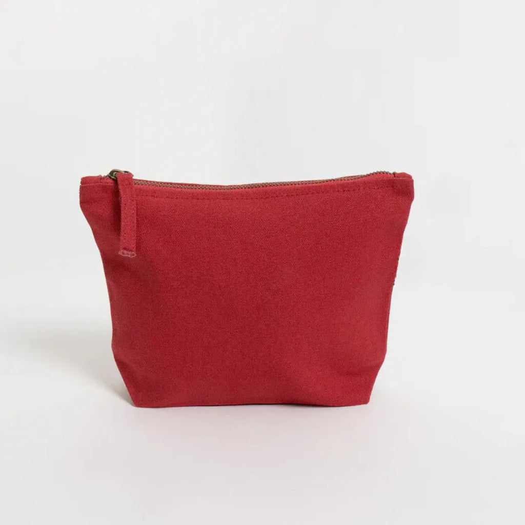 Handmade ILISAH canvas make up pouch in burnt orange, perfect for organizing essentials, travel, or daily use.