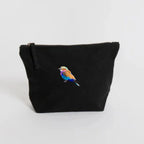 Handmade ILISAH lilac breasted roller canvas make up pouch, perfect for organizing essentials. Ideal for travel or everyda...