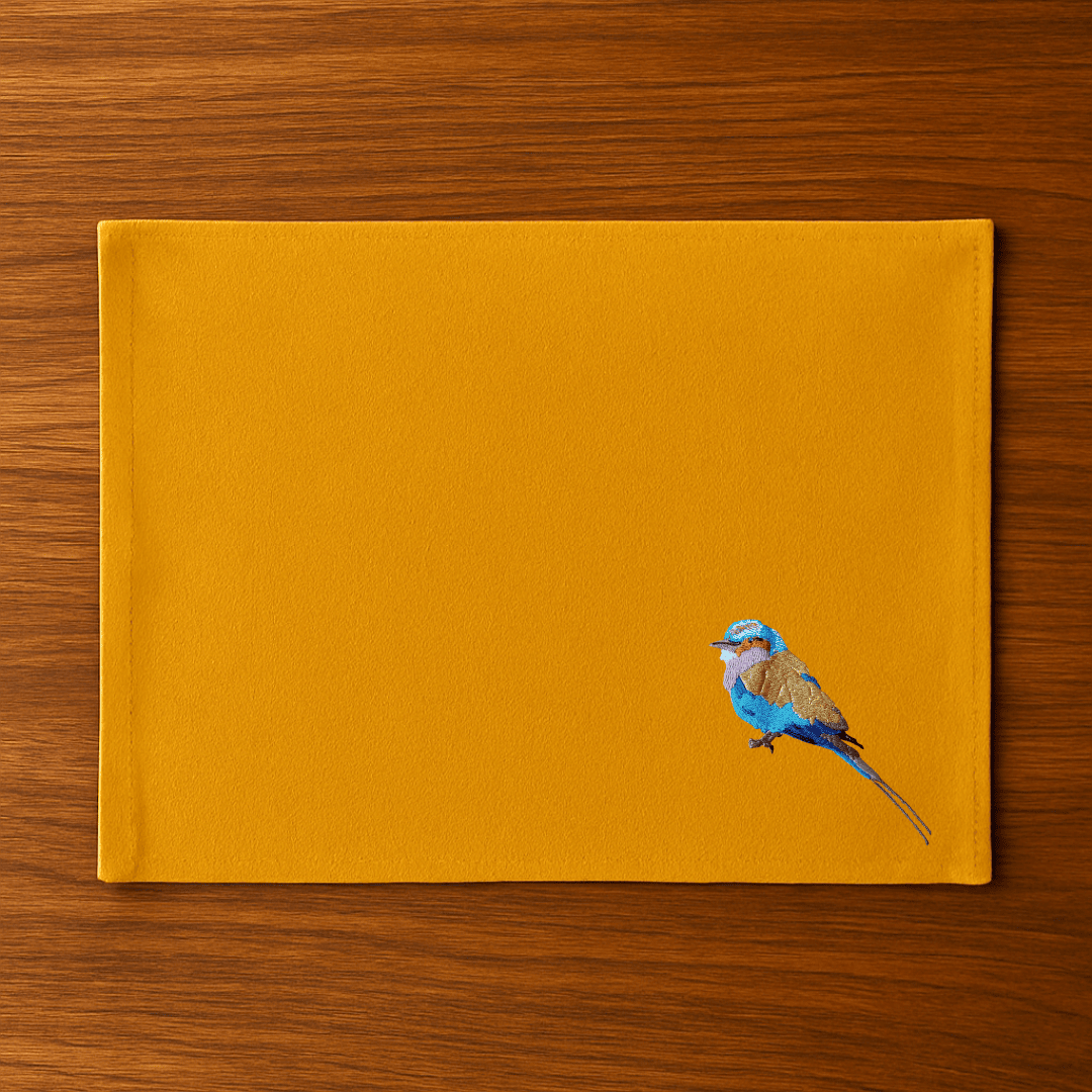 Table Mats - Lilac Breasted Roller Embroidery