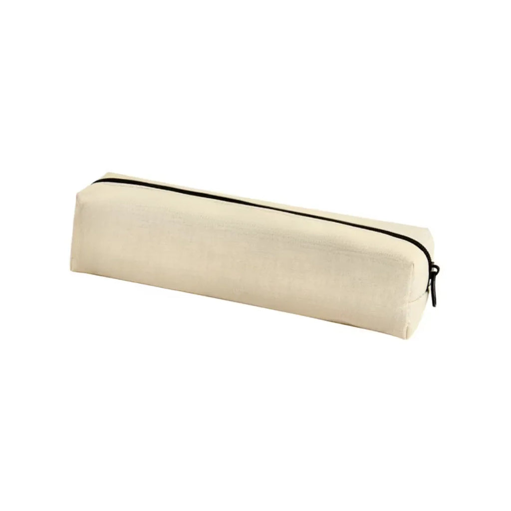 Ilisah canvas pencil pouch in navy blue, a stylish zipper bag case for organizing pens and brushes, perfect for makeup or ...