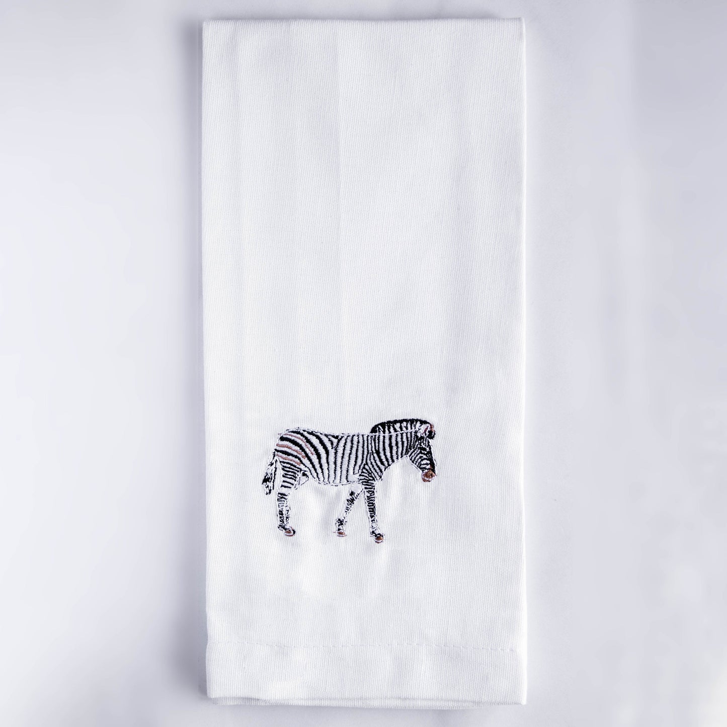 Tea Towels with Zebra Embroidery