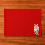 Handmade Ilisah Lion Embroidery table mats in mustard, set of 4, 100% cotton canvas, perfect for stylish dining decor.