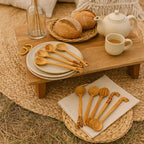 Wooden Teaspoons with Animal Handles by ILISAH, set of 6, featuring hand-carved animal-themed handles, perfect for gifting...