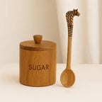 Wooden Teaspoons with Animal Handles by ILISAH, set of 6, featuring hand-carved animal-themed handles, perfect for gifting...